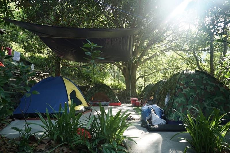 Lều cắm trại qua đêm tại Rẫy Ông Bàng